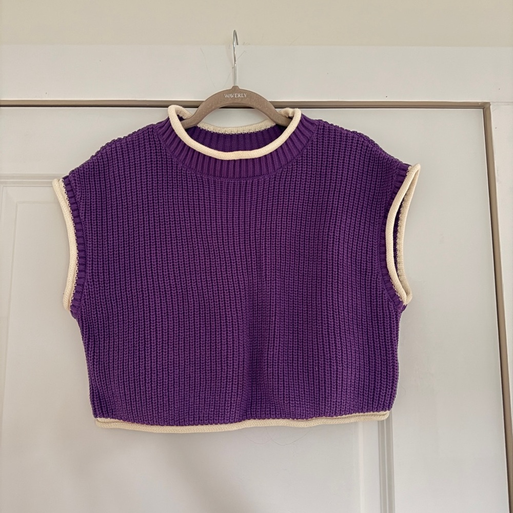 Purple Sleeveless Knit Top